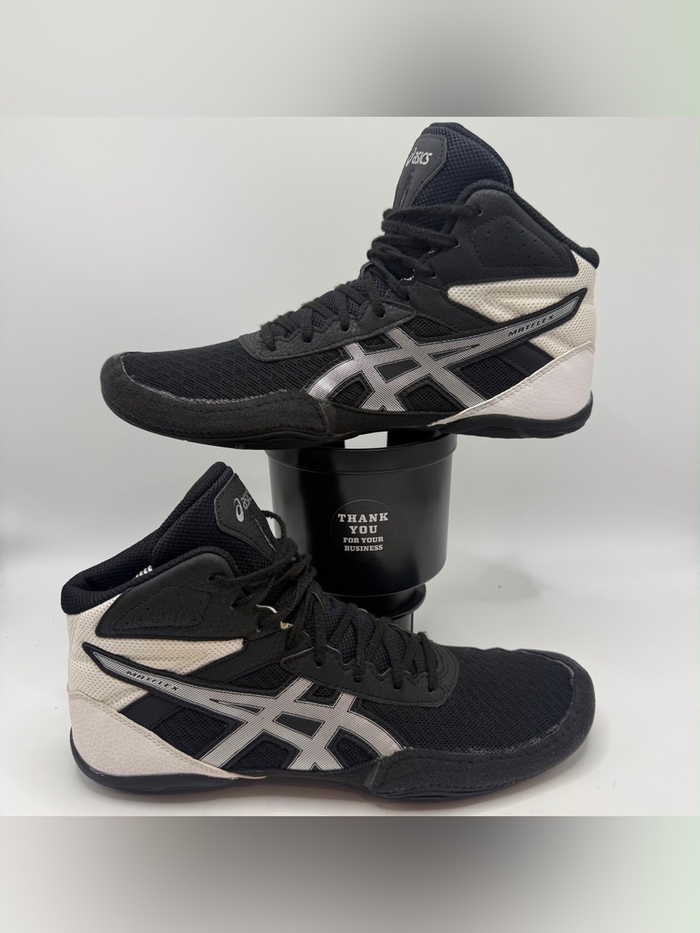 ASICS Matflex 6 Men’s Size 9 Wrestling Shoes Black White Silver 1081A021